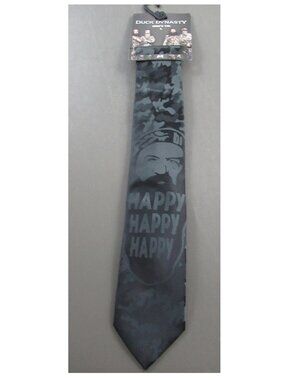 A&E Duck Dynasty Men's Phil Face Happy Neck Tie, Black, One Size